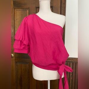 DO+BE Fuchsia One-Shoulder Blouse